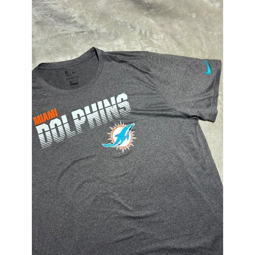 Nike Miami Dolphins Shirt Men 3XL Gray Dri-Fit Tee Gym NFL Football Outdoor